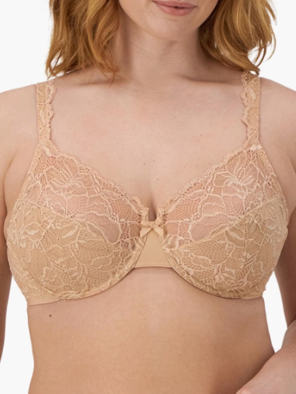 Bali Plus Size Women's Lace Desire Bra 6543 Beige Size 42B 12649